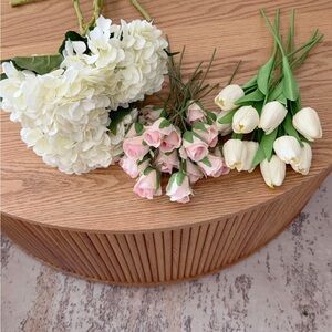 Artificial White Hydrangea & Pink Rose Bundle - Home Accents